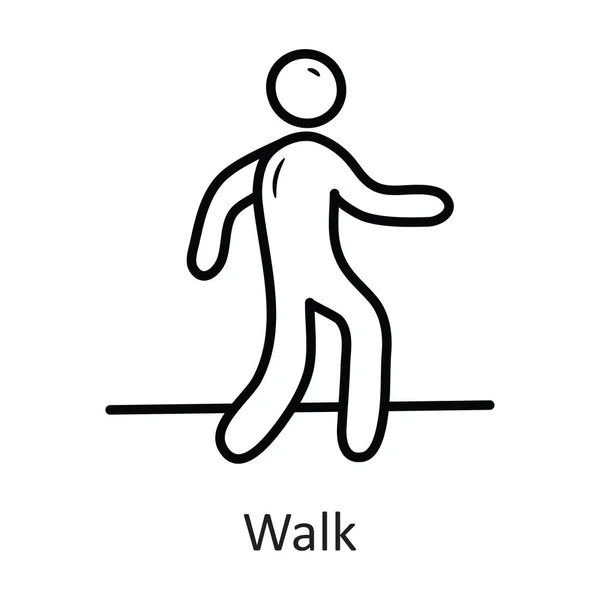 Desenho Vetor Caminhada Icon Design Ilustração Símbolo Treino Fundo Branco — Vetor de Stock