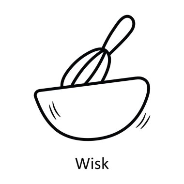 Wisk vektör taslağı Simge Tasarımı çizimi. Beyaz arkaplan EPS 10 Dosyasında Fırın Sembolü