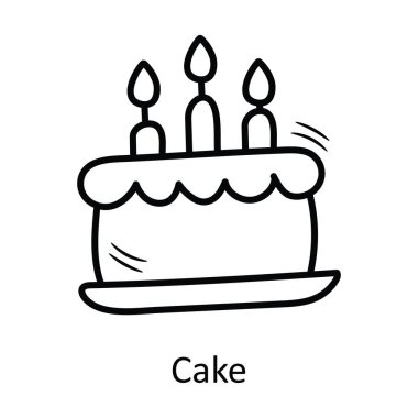 Kek vektörü ana hatları Simge Tasarımı illüstrasyonu. Beyaz arkaplan EPS 10 Dosyasında Fırın Sembolü