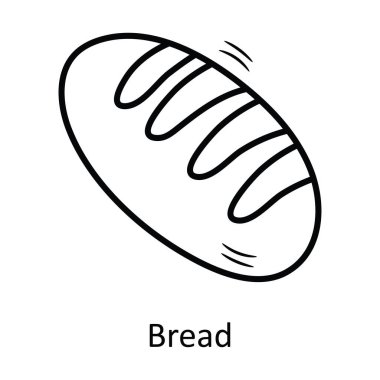 Ekmek vektörü ana hatları Simge Tasarımı illüstrasyonu. Beyaz arkaplan EPS 10 Dosyasında Fırın Sembolü