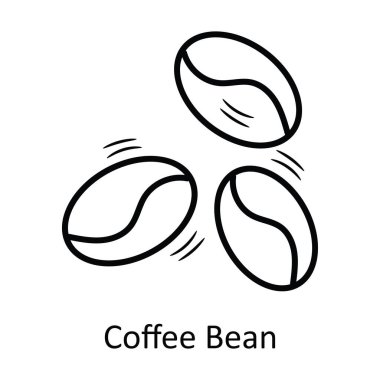 Kahve çekirdeği vektör anahatları Simge Tasarım çizimi. Beyaz arkaplan EPS 10 Dosyasında Fırın Sembolü