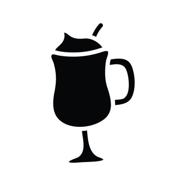 Smoothie vektörü katı simge tasarımı çizimi. Beyaz arkaplan EPS 10 Dosyasında Fırın Sembolü