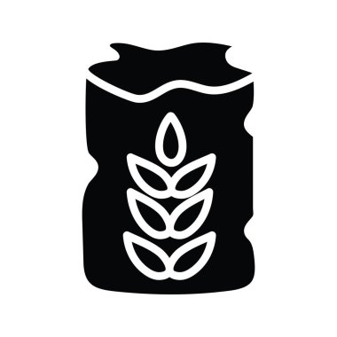 Market Torbası katı Simge Tasarımı illüstrasyonu. Beyaz arkaplan EPS 10 Dosyasında Fırın Sembolü