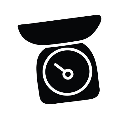 Ağırlık Ölçekleme vektörü katı simge tasarımı çizimi. Beyaz arkaplan EPS 10 Dosyasında Fırın Sembolü