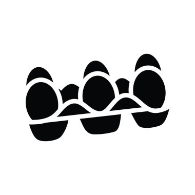 Yumurta Tepsisi katı Simge Tasarımı çizimi. Beyaz arkaplan EPS 10 Dosyasında Fırın Sembolü