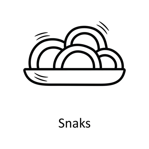 Snacks Vektor Skizzieren Icon Design Illustration Bäckereisymbol Auf Weißem Hintergrund — Stockvektor