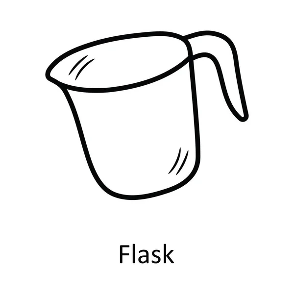 Flask Vector Outline Icona Illustrazione Design Simbolo Del Forno Sfondo — Vettoriale Stock