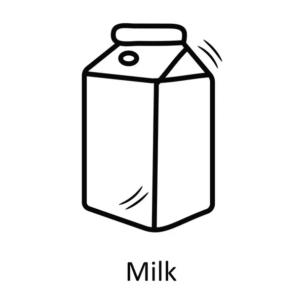 Esquema Del Vector Leche Icono Ilustración Diseño Símbolo Panadería Sobre — Vector de stock