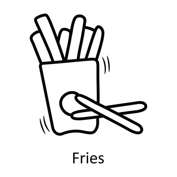 Fries Vektorumriss Icon Design Illustration Bäckereisymbol Auf Weißem Hintergrund Eps — Stockvektor