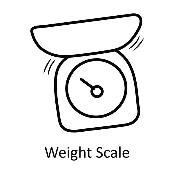 Peso Esquema Vector Escala Icono Ilustración Diseño Símbolo Panadería Sobre — Vector de stock
