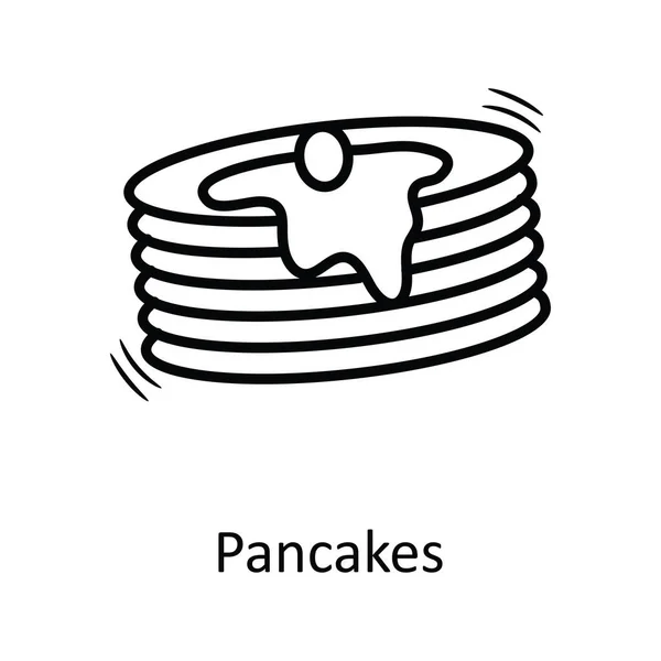 Pfannkuchen Vektorumriss Icon Design Illustration Bäckereisymbol Auf Weißem Hintergrund Eps — Stockvektor
