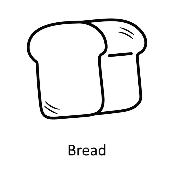 Bread Vector Outline Icon Design Illustration Bakery Symbol White Background — Stock Vector