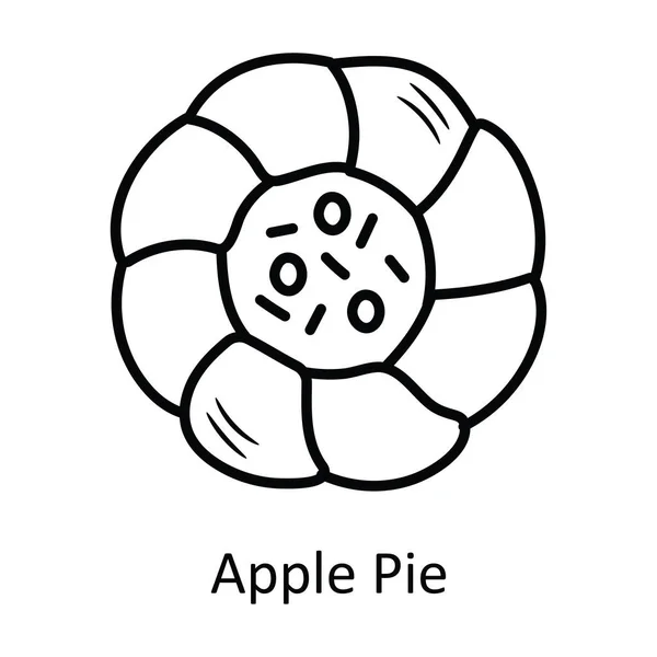 Esquema Del Vector Apple Pie Icono Ilustración Diseño Símbolo Panadería — Vector de stock