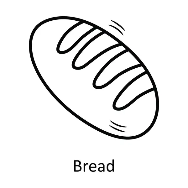 Brotvektorumriss Icon Design Illustration Bäckereisymbol Auf Weißem Hintergrund Eps File — Stockvektor