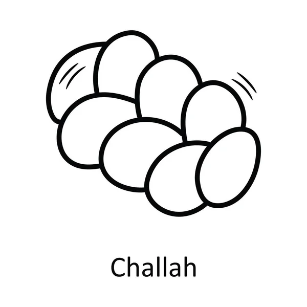 Esquema Vectorial Challah Icono Ilustración Diseño Símbolo Panadería Sobre Fondo — Archivo Imágenes Vectoriales