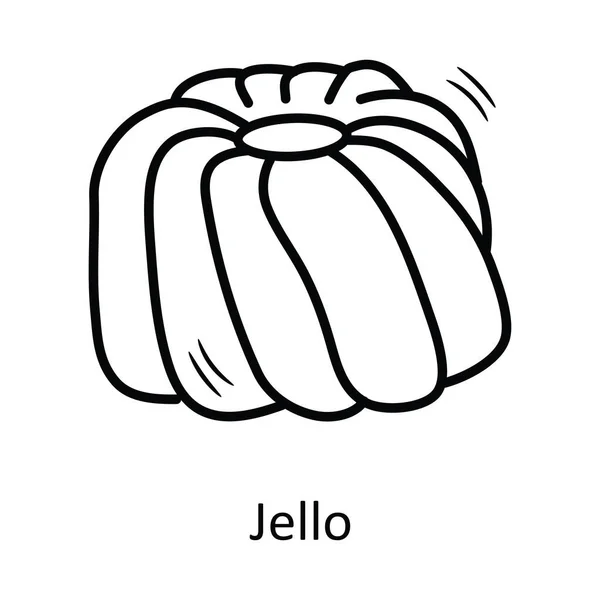 Jello Vektorumriss Icon Design Illustration Bäckereisymbol Auf Weißem Hintergrund Eps — Stockvektor