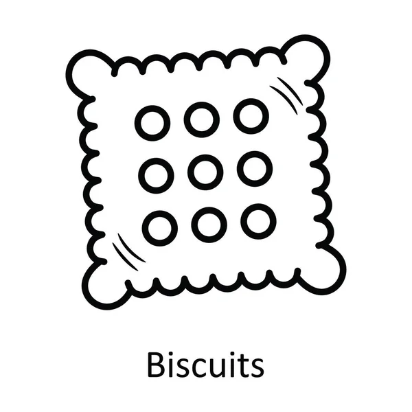 Kekse Vektor Skizzieren Icon Design Illustration Bäckereisymbol Auf Weißem Hintergrund — Stockvektor