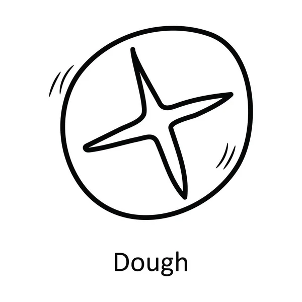 Dough Vector Outline Icon Design Illustration Bakery Symbol White Background — Stock Vector