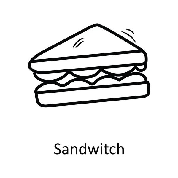 Schéma Vectoriel Sandwich Icône Illustration Conception Symbole Boulangerie Sur Fond — Image vectorielle