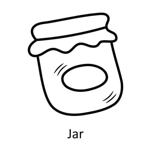 Jar Vector Outline Icon Design Illustration Bakery Symbol White Background — Stock Vector