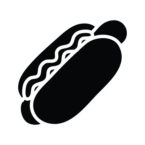Wurst Sandwich Vektor Solide Icon Design Illustration Bäckereisymbol Auf Weißem — Stockvektor