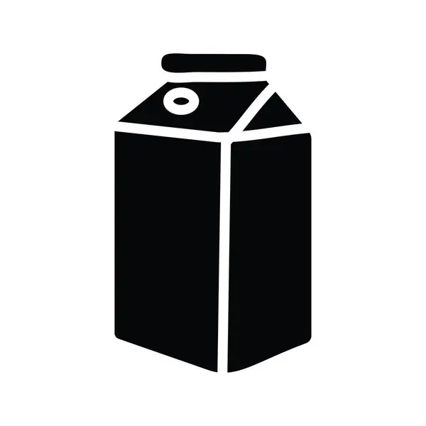 Wektor Mleka Solidna Ikona Projekt Ilustracji Symbol Piekarni Białym Tle — Wektor stockowy