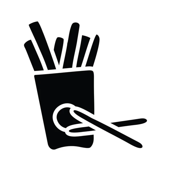 Fries Vector Solid Icon Design Illustrazione Simbolo Del Forno Sfondo — Vettoriale Stock