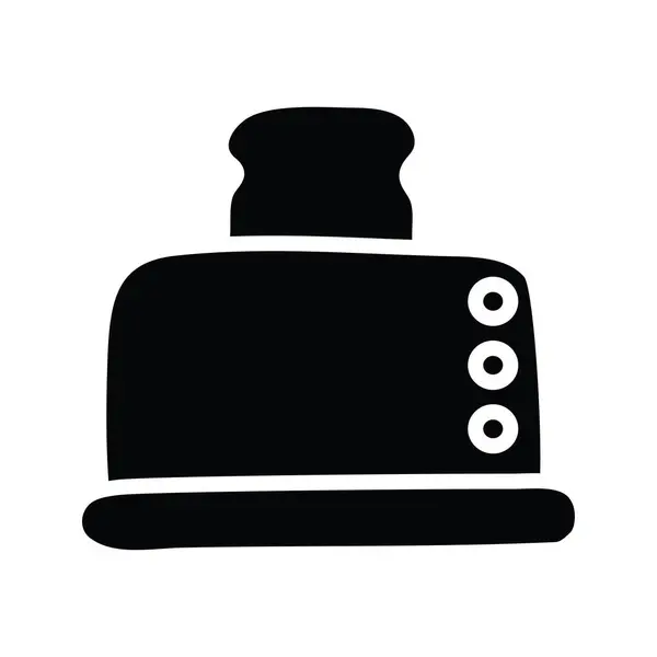 Toaster Vector Solid Icon Design Illustration Símbolo Padaria Fundo Branco — Vetor de Stock