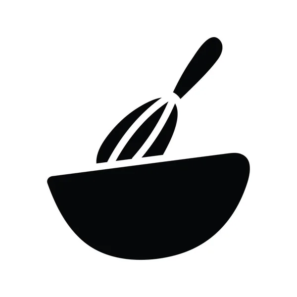 Ilustrasi Desain Ikon Padat Vektor Wisk Simbol Bakery Pada Latar - Stok Vektor