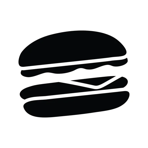 Burger Vektor Solide Icon Design Illustration Bäckereisymbol Auf Weißem Hintergrund — Stockvektor