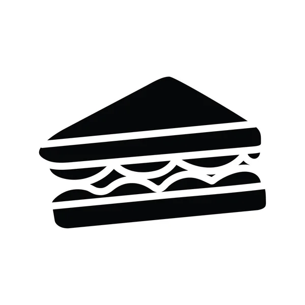 Sandwich Vektor Solide Icon Design Illustration Bäckereisymbol Auf Weißem Hintergrund — Stockvektor