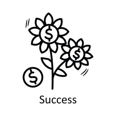 Başarı vektör taslağı Simge Tasarımı illüstrasyonu. Beyaz arkaplan EPS 10 Dosyasında İş Sembolü