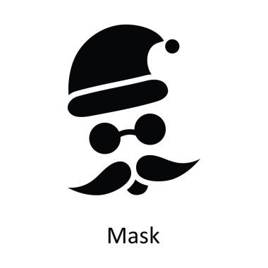 Maske vektörü katı Simge Tasarımı çizimi. Beyaz arkaplandaki Noel Sembolü EPS 10 Dosyası