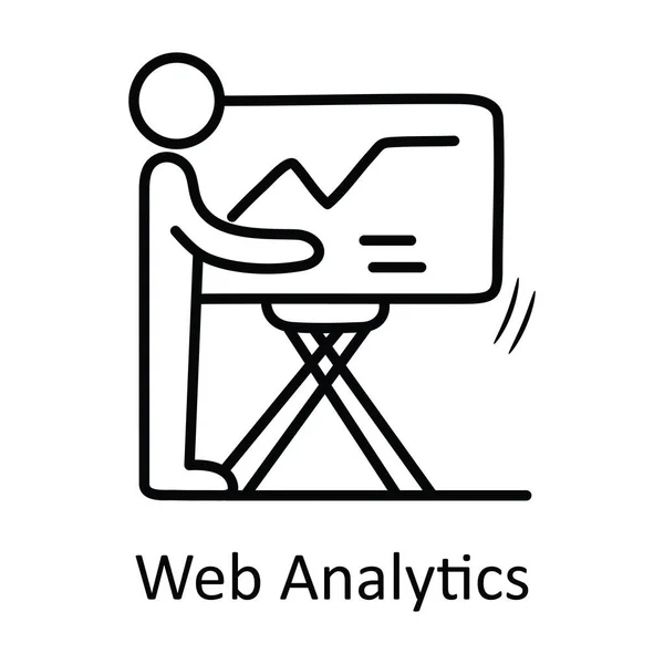 Web Analytics Vektor Skizzieren Icon Design Illustration Business Symbol Auf — Stockvektor
