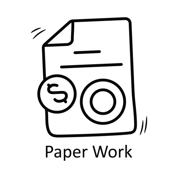 Paper Work Vector Menguraikan Ilustrasi Icon Design Simbol Bisnis Latar - Stok Vektor
