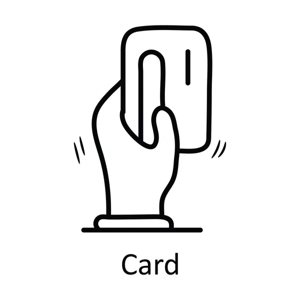 カードベクトルアウトラインアイコンデザインイラスト ホワイトバックグラウンドのビジネスシンボル Eps 10ファイル — ストックベクタ