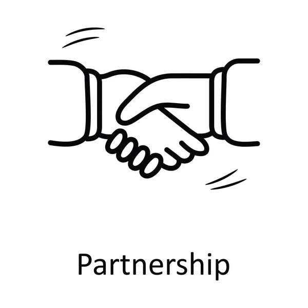 Partenariado Esquema Vectorial Icono Diseño Ilustración Símbolo Negocio Sobre Fondo — Vector de stock