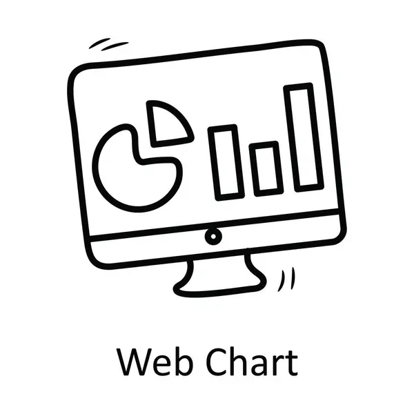 Web Chart Vektor Vázlat Ikon Design Illusztráció Üzleti Szimbólum Fehér — Stock Vector