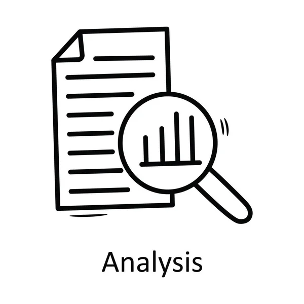 Analyse Vektorumriss Icon Design Illustration Business Symbol Auf Weißem Hintergrund — Stockvektor