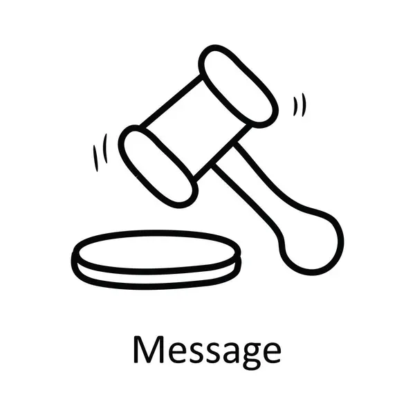Mensaje Vector Esquema Icono Diseño Ilustración Símbolo Negocio Sobre Fondo — Archivo Imágenes Vectoriales