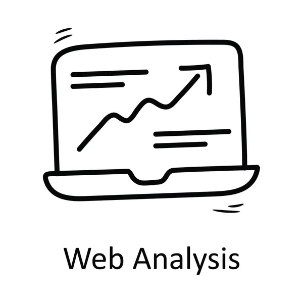 Web Analysis Διάνυσμα Περίγραμμα Εικονίδιο Σχεδιασμός Εικόνα Επιχειρηματικό Σύμβολο Λευκό — Διανυσματικό Αρχείο