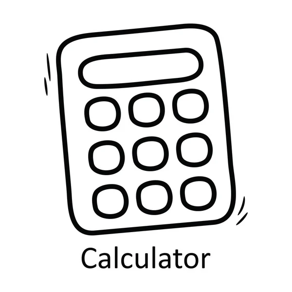 Calculator Vector Outline Icon Design Illustration Business Symbol White Background — Stock Vector