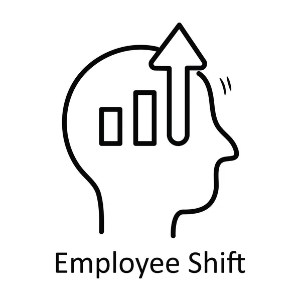 Employee Shift Vector Outline Icon Design Illustration Símbolo Negócios Fundo — Vetor de Stock