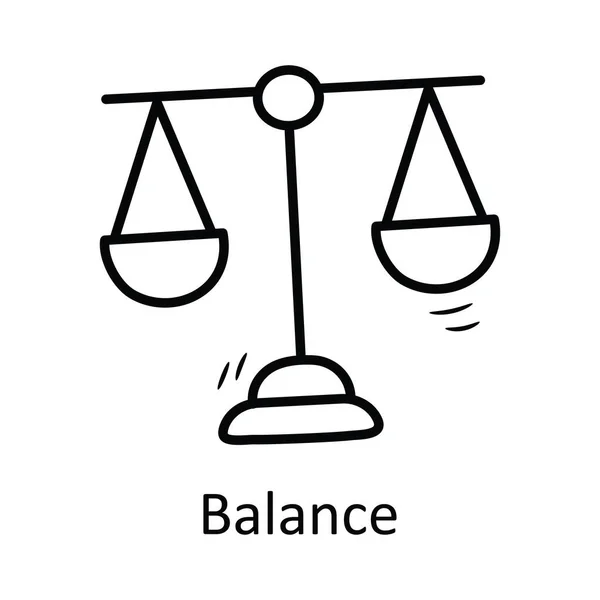 Balance Vector Outline Icon Design Illustration Business Symbol White Background — Stock Vector