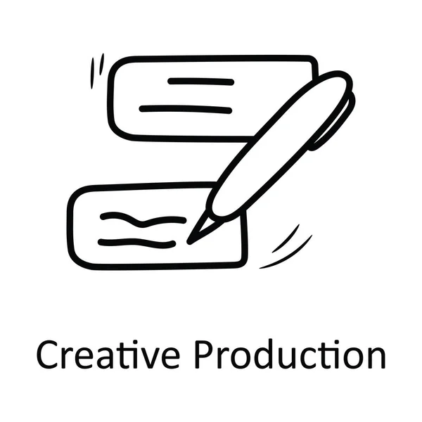 Desenho Vetor Produção Criativa Icon Design Illustration Símbolo Negócios Fundo — Vetor de Stock