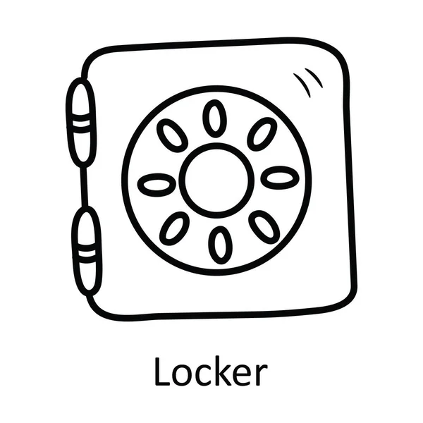 Locker Vector Bosquejo Icono Diseño Ilustración Símbolo Negocio Sobre Fondo — Archivo Imágenes Vectoriales