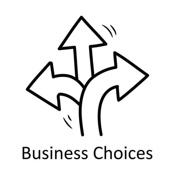 Business Choices Vector Outline Icon Design Illustration Business Symbol White — Stock Vector