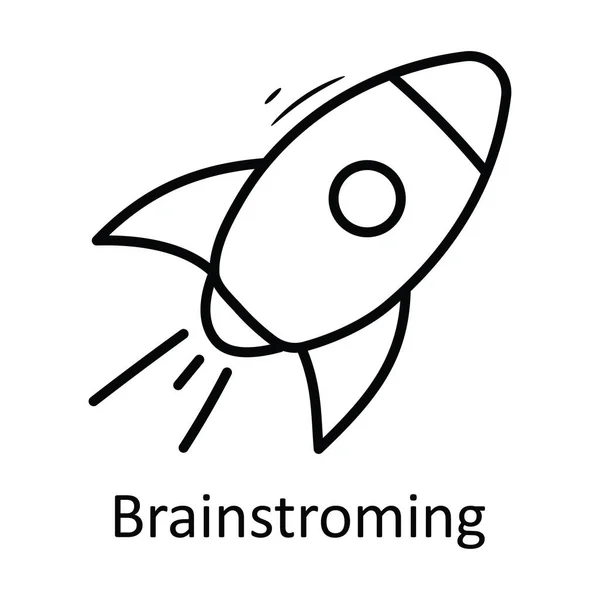 Brainstorming Vectoriel Contour Icône Illustration Conception Symbole Entreprise Sur Fond — Image vectorielle