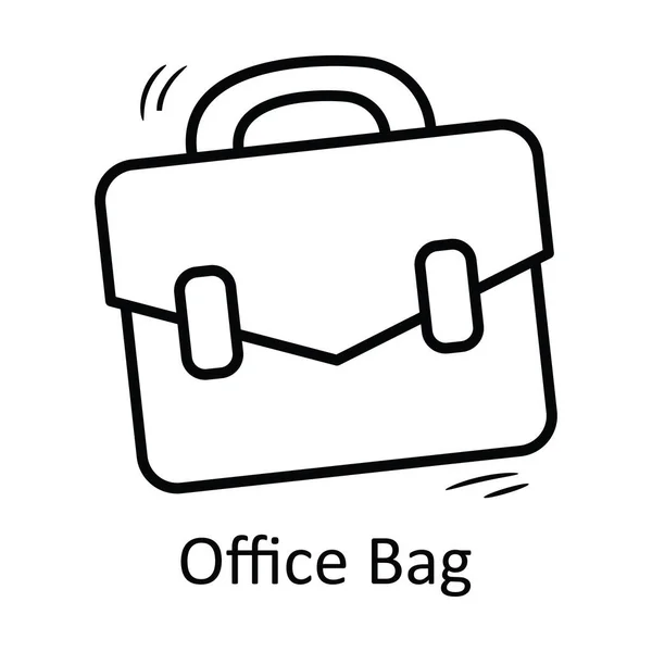 Office Bag Vector Outline Icon Design Illustration Business Symbol White — Stock Vector