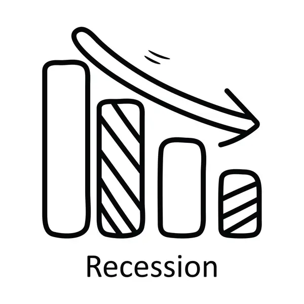 Recessziós Vektor Vázlat Ikon Design Illusztráció Üzleti Szimbólum Fehér Háttér — Stock Vector